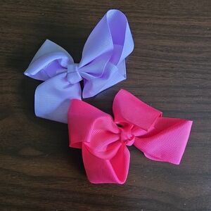 Lot of 2 Hair Bows Alligator Clips